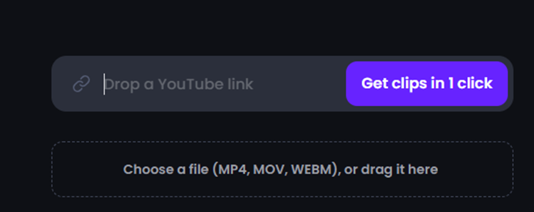 opus clip ai upload link page