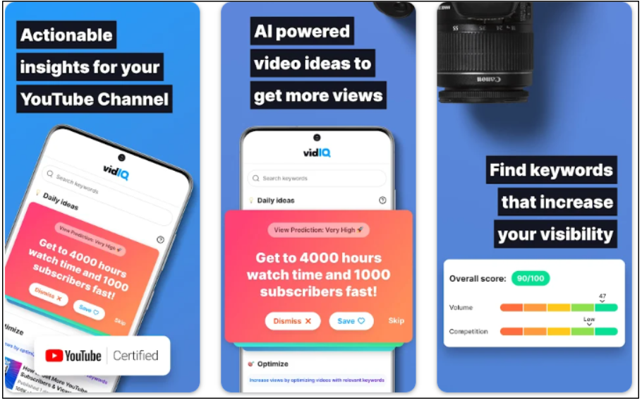 Mobile App Availability and Features: VidIQ vs TubeBuddy